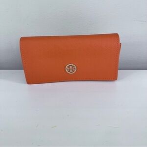 Tory Burch orange sunglasses case magnetic snap
